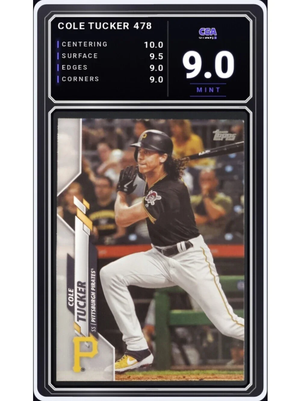 2020 Topps #478 Cole Tucker Pittsburgh Pirates SS MLB - CGA 9.0 Digital Grade